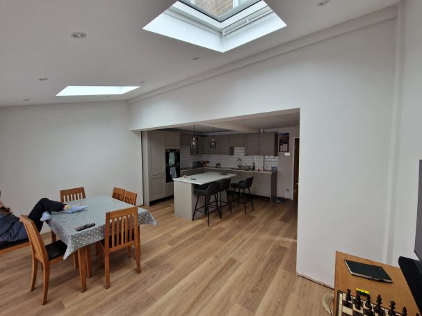 High-quality residential kitchen extension with seamless brickwork matching existing property